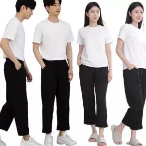 남성 엠보 바지 데일리 아이스 통바지 남성 여름 바지 밴딩 작업복 웨어 여성