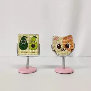 아보카드 점박이고양이 DIY 십자수 탁상거울
