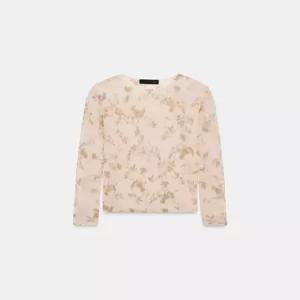 ZARA 플라워 패턴 파인 니트 탑 - 파스텔 로즈 2893/207/621