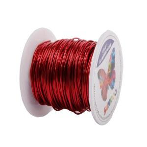Sunkoo 알루미늄 공예용 와이어, 18게이지(1mm) 빨간색 구부릴 수 있는 보석 제작, 조각, 꽃 및 암체 프로젝트용 100피트 연속