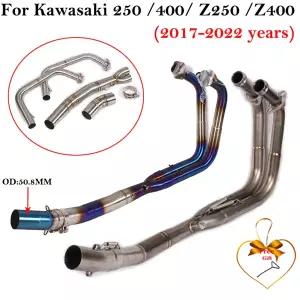 가와사키 닌자 슬립온 닌자 250 400 Z400 Z250 250 400 2017 - 2022 오토바이 프론트 미드 링크 파이프 배