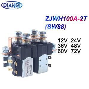SW88 2NO + 전압 DC 접촉기 ZJWH100A-2T 지게차 핸들링 드로잉 차량 자동차 펌프 모터용 12V