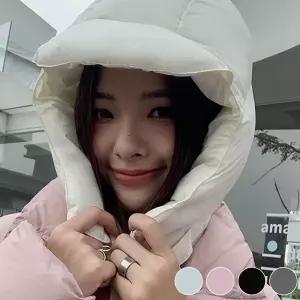 여성 머리 목을 따뜻하게 보호해주는 페이크 패딩후드 넥워머 바라클라바 겨울비니 DWD72078