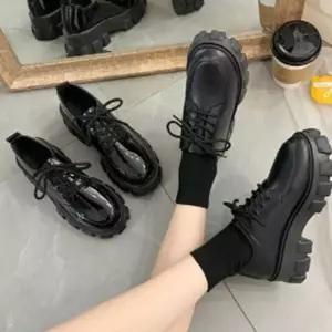 키높이로퍼 여성워커화 여성워커부츠 군화 밀리터리 롱부츠 블랙무광 FWB651D5