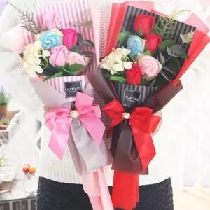 수국캔디부케 핑크 졸업식 꽃다발 사탕부케 재롱잔치 비누꽃 비누장미 발표회 학예회 GW2BFC22