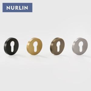 Nurlin 황동 도어 핸들 액세서리 유로 실린더 키 Escutcheon 매트 골동품 청동 검정
