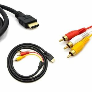 HDMI to RCA 케이블, 1080P 5피트 비디오 AV 커넥터 어댑터 단방향 전송기 (TV, DVD용)
