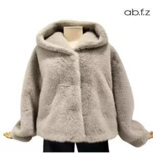 에이비에프지 보아 퍼 후드 롱 자켓 APA1HF05A