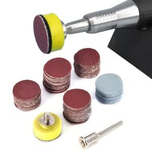 샌더 백킹 패드 세트가있는 100Pcs 1 인치 샌드페이퍼 100-3000 그릿 디스크 그라인더 용 로타리 도구 연마