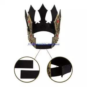 F42F 롤 플레잉 및 무대 공연을위한 우아한 빈티지 킹 머리띠 할로윈을위한 조정 가능한 Crownpeice
