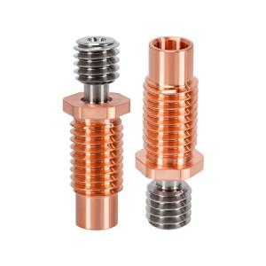 2PCS 업그레이드 E3D V6 Heatbreak 바이메탈 티타늄 합금 및 화산 핫 엔드 Prusa I3 MK3 용 도금 구리 목구