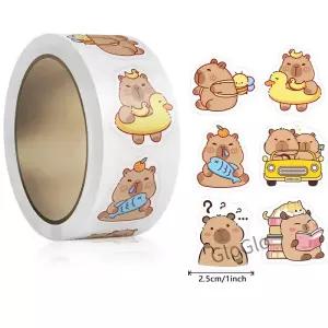 500PCS 만화 Capybara 스티커 데칼 스케이트 보드 노트북 오토바이 기타 귀여운 영화