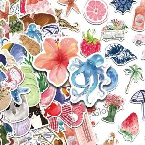 50/100pcs 전화 스크랩북 스케이트 보드 가방 냉장고에 대 한 수채화 일기 스티커 데 칼 DIY 낙서 미적