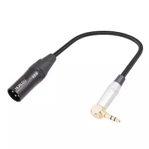 HUALEU 직각 3.5mm to XLR 밸런스드 케이블 어댑터 금도금 1/8인치 미니 잭 Aux 수컷 모노 오디오 노트북