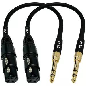 CNCESS 3핀 타입 XLR to 3.5mm TRS 어댑터 케이블 6개입 2개 세트 짧은 브레이크아웃 디자인