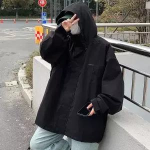 [리빌모아]남녀공용 오버핏 베이직 후드 하프 야상 DMS JKA SISJP20 블랙 R_P438106760
