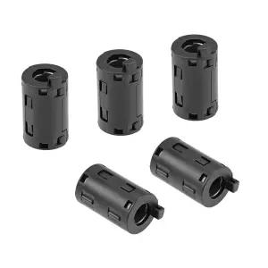 uxcell 11mm 페라이트 코어 링 클립온 RFI EMI 소음 억제 필터 케이블 검은색 5pcs