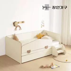 [장인가구]로빈 데이베드 슬라이드 2단침대 프레임SS+안전가드+스텝스툴+낮은본넬+7존포켓