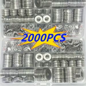 2000개 304 스테인리스 스틸 플랫 와셔 - 미터법 M2-M12, 헤비듀티 광택 처리, 부식 방지, 가정, 공장, 자