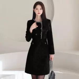 시크라인 XXL까지)블라켓 레이어드 자켓 트위드 원피스 하객룩 연말룩 모임룩 결혼식룩 오피스룩 데이트룩