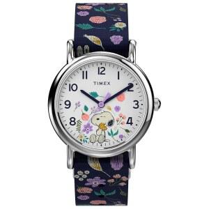 Timex 여성용 스누피 우드스톡 캐주얼 손목시계