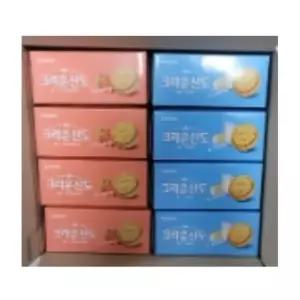 크라운산도 크림 161g 4팩+딸기 161g 4팩