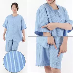 편안한 기능성 환자복 지퍼 스냅 벨크로 트임 환부 개방형 치료복 진료복 입원복 병원 환자복 한의원