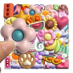 다이어리스티커 PVC 노트북 스티커 50장 이모지 날씨 리본 3D