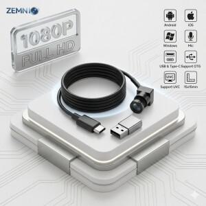 마이크가 포함된 2MP 1080P 웹캠 미니 소형 타입 C 및 USB OTG UVC 카메라 안드로이드 IOS PC 화상 회의 스