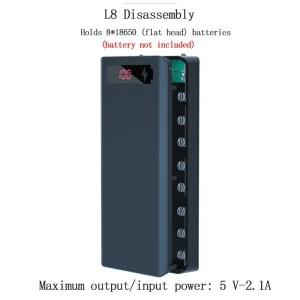 휴대용 8/10 슬롯 18650 배터리 보조 케이스 DIY 디지털 디스플레이 5V 2.1A 고속 충전 박스 (야외 비상용