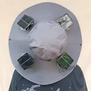태양광 팬 모자 듀얼 파워 디자인을 갖춘 챙이 넓은 야외 USB 충전 하이킹 사이클링 낚시 태양