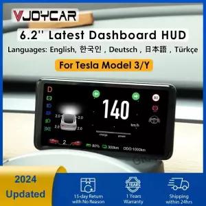 최신 모델 3 Y 6.2 대형 화면 계기판 HUD 클러스터 언어 자동차 액세서리 용 지원 HD LCD 미터 속도계