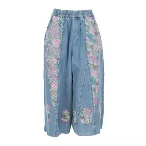 몬테밀라노 와이드핏 꽃나염 데님바지 X6S54P1506A