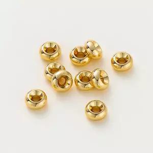 10-30Pcs 14K/18K 골드 도금 플랫 4/5/6/8mm 스페이서 비즈 목걸이 팔찌 쥬얼리 액세서리 결과 만들기
