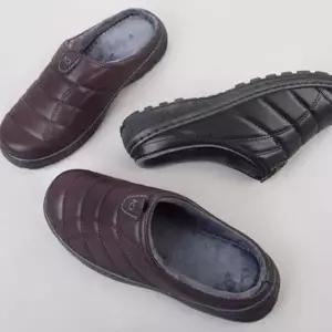 사무실 방한 앞막힌 털슬리퍼 남성 안감 내피털 기모 남자 겨울 슬리퍼 PW