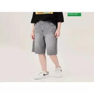 베네통 로고 자수 버뮤다 데님 팬츠 BADPB9631