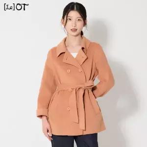[르오트(LeOT)] 울블렌디드 후드 벨티드 하프 코트(후드탈부착)-사이즈 55~88다양