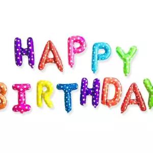 HAPPY BIRTHDAY 이니셜은박풍선 별하트무늬 돌잔치소품 t-W1FF221 알파벳은박풍선 글자