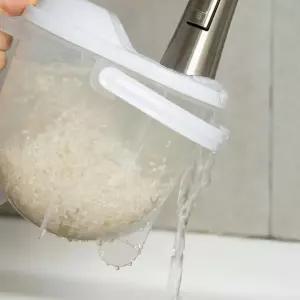 아이디어 주방 과일 워싱 반자동 세척통 쌀 씻는 a-W93959F 도구 쌀세척볼