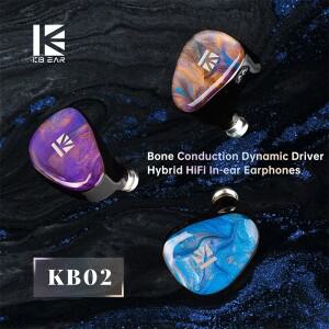 KBEAR KB02 10mm+10mm 듀얼 IEM 하이파이 인이어 이어폰 (분리형 케이블 디자인, 골전도 다이나믹 드라이버