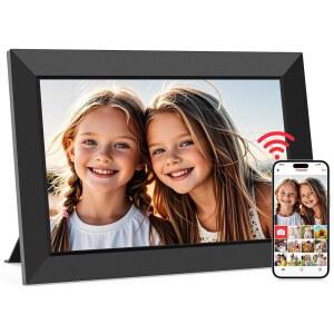 FRAMEO 10.1인치 WIFI 디지털 액자 HD IPS 터치 스크린 슬라이드쇼 32GB 메모리 자동 회전 벽걸이형 스마트 클라우드 전자 사진 휴대폰에서 사진/동영상 공유 - 엄마 선물용