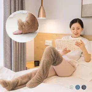 보온 무릎 수면 양말 겨울 여성 장목 덧신 홈 실내 따뜻한 롱 삭스