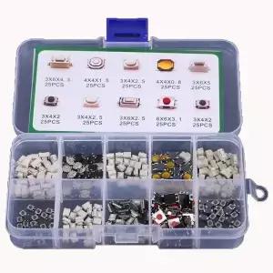 100/200/250pcs 10 가지 유형 내구성 자동차 원격 제어 태블릿 Actile 푸시 버튼 스위치 키 터치 마이크로