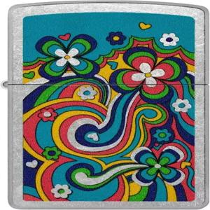 Zippo 플라워 디자인 포켓 라이터 아트 그래픽 오일 미포함