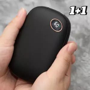 1+1 2개 충전식 손난로 블랙 hw100 보조배터리 10000mAh 시크한 디자인 고급스러운 페션 분위기연출