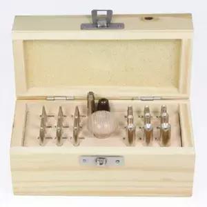 비드스미스 18피스 프롱 베젤 세팅 펀치 세트 0.75mm 7.75mm 핸들 및 나무 보관 상자 포함