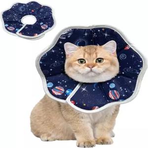 SUSWIM 귀엽고 부드러운 고양이 용 목걸이 조절 가능한 반려묘용 콘 반려묘 목 도넛 보호용 - 가볍고