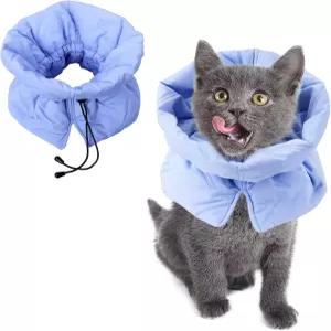 고양이 용 목걸이 부드럽고 조절 가능한 콘 대체품 가벼운 고정 장치 와 강아지를 위한 핥기 중단 후 및