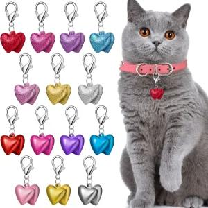 Kajaia 14 세트 반려동물 종 벨 강아지·고양이 하트·고양이 목걸이 참 펜던트 액세서리 컬러풀