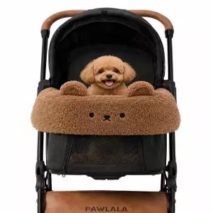 PAWLALA 반려동물 유모차 편안함 세트 초부드러운 쿠션 베개 및 가장자리 커버 세탁기 사용 가능 보호용